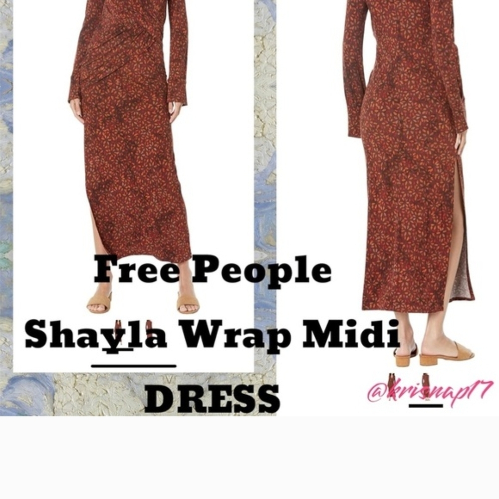 Free People Shayla Wrap Midi Dress - Red